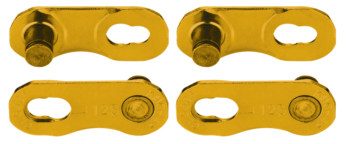 Connecting Link for 12/13 Speed XSL Flat & X FlatW, NON Re-Usable, KMC, Card of 2, TI-N GOLD