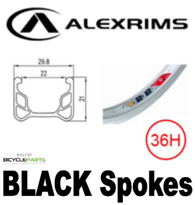 WHEEL - 20" Alex Y22 36H Silver Rim, FLIP FLOP 3/8 Nutted (110mm OLD) Loose Ball Joytech Black Hub, BLACK Spokes
