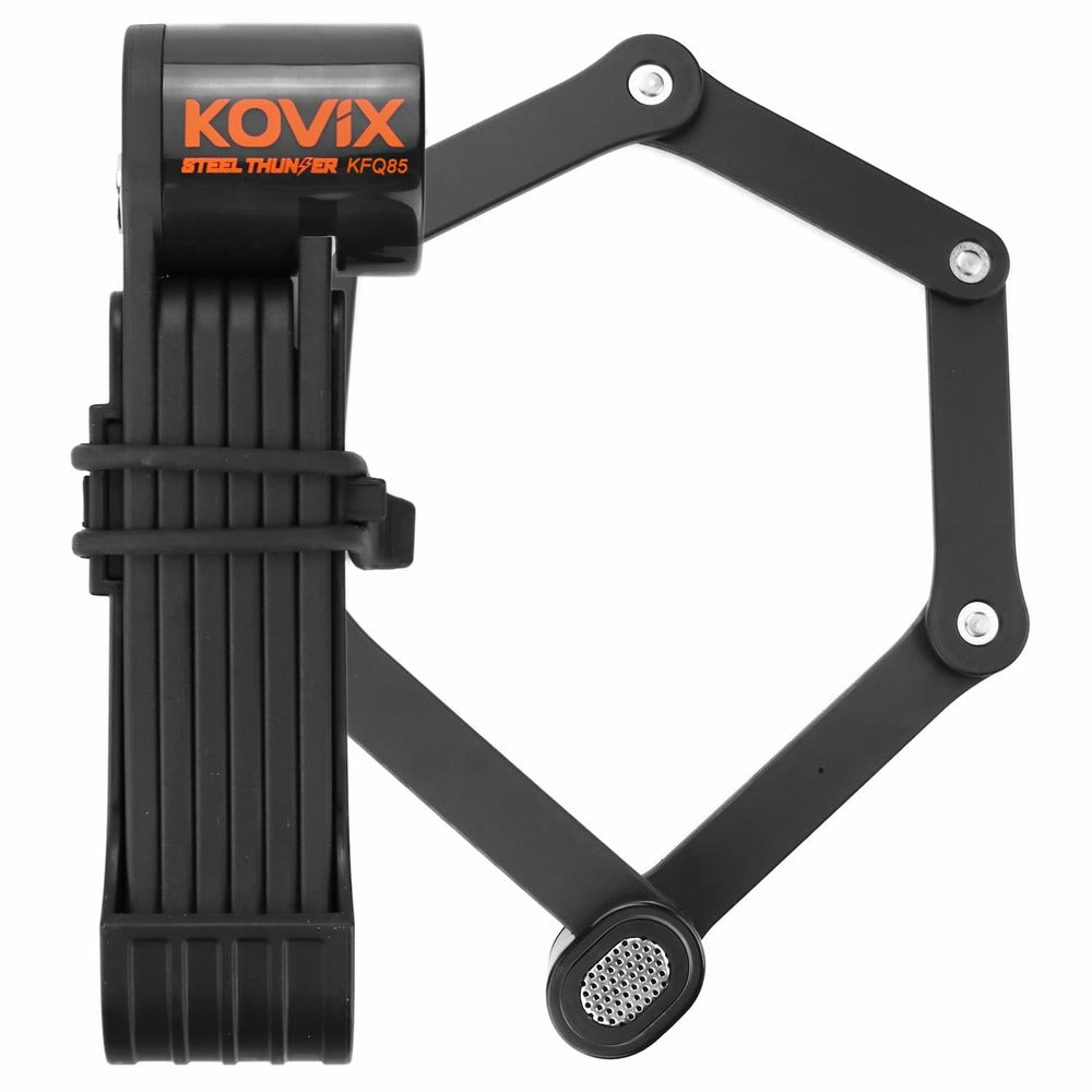 ALARM FOLDING LOCK, 3mm bar thickness, 80cm length, built-in 120dB anti-theft alarm, suitable for bikes & scooters, includes CR2 battery - KOVIX