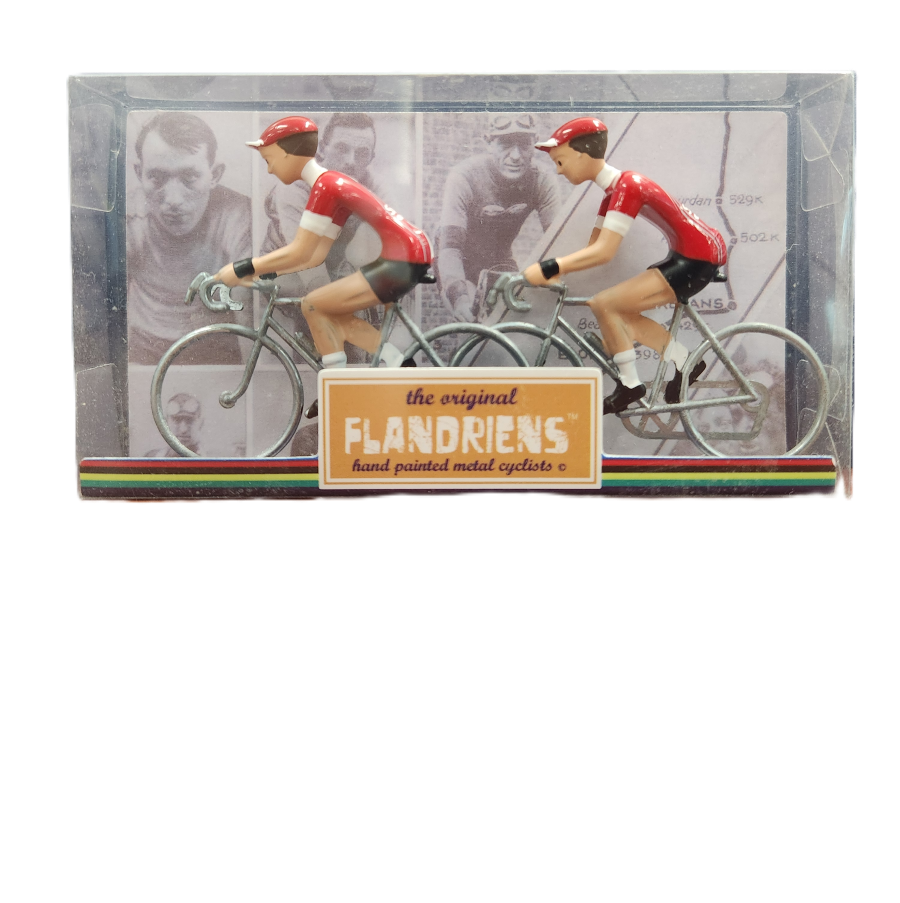 FLANDRIENS Models, 2 x Hand painted Metal Cyclists, Giant Sunweb