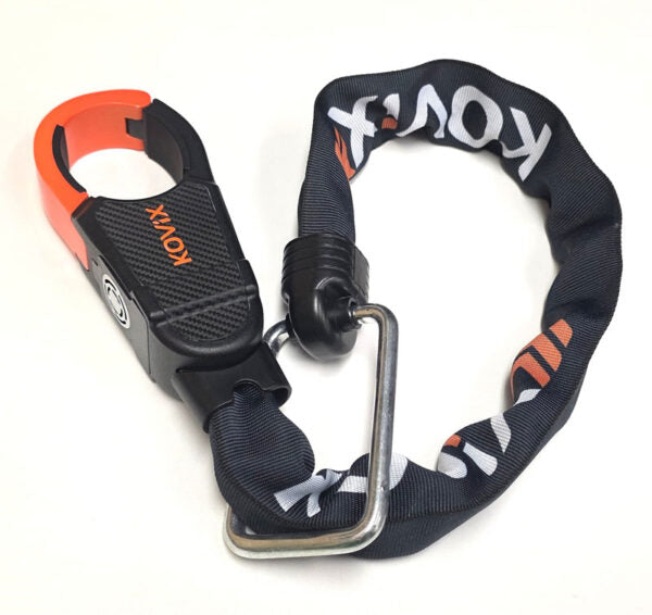 ALARM SCORPION CHAIN LOCK, 6mm x 840mm, built-in 120dB anti-theft alarm, suitable for bikes & scooters, includes CR2 battery - KOVIX