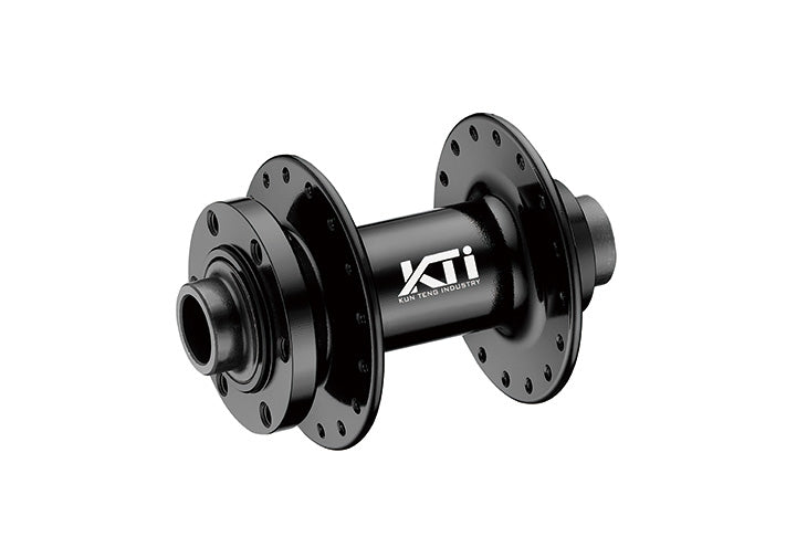 HUB "KT" Brand - FRONT - E-MTB - 15mm T/A BOOST (110mm OLD) - 6 Bolt disc - 32H - Sealed Bearings - ANOD Black - W/KT logo