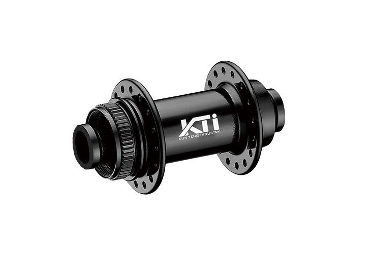 HUB "KT" Brand - FRONT - GRAVEL - 15mm T/A (100mm OLD) - Centerlock disc - 32H - Sealed Bearings - ANOD Black - W/KT logo