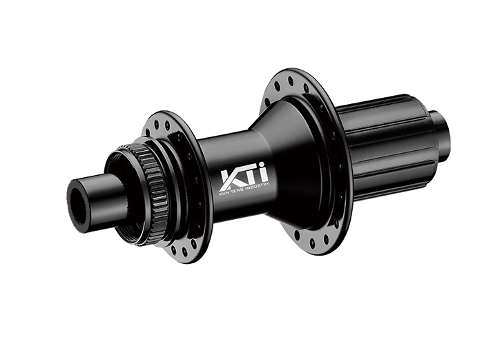 HUB "KT" Brand - REAR - GRAVEL - 12 x 142mm - Centerlock disc - 32H - Sealed Bearings - 8/11 Spd - Black - W/KT logo