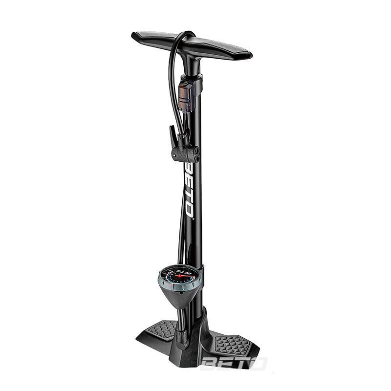 BETO PYTHON FLOOR PUMP, tall, 26", steel barrel w/ 3.5" gauge, 160psi, A/V & F/V