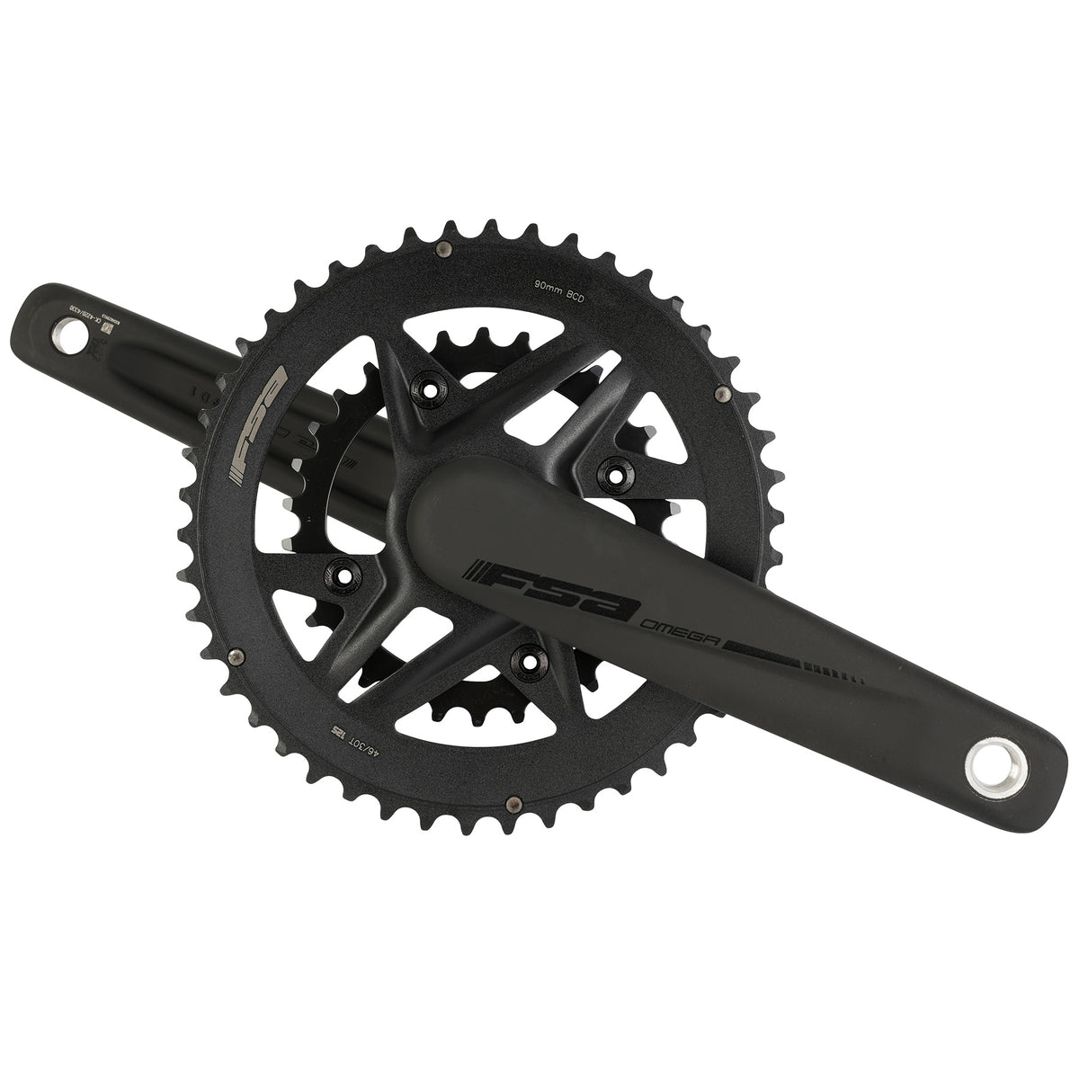 Chainwheel - Omega DM MegaExo F19 50X34 (Shimano 12Spd) 175mm SB Black