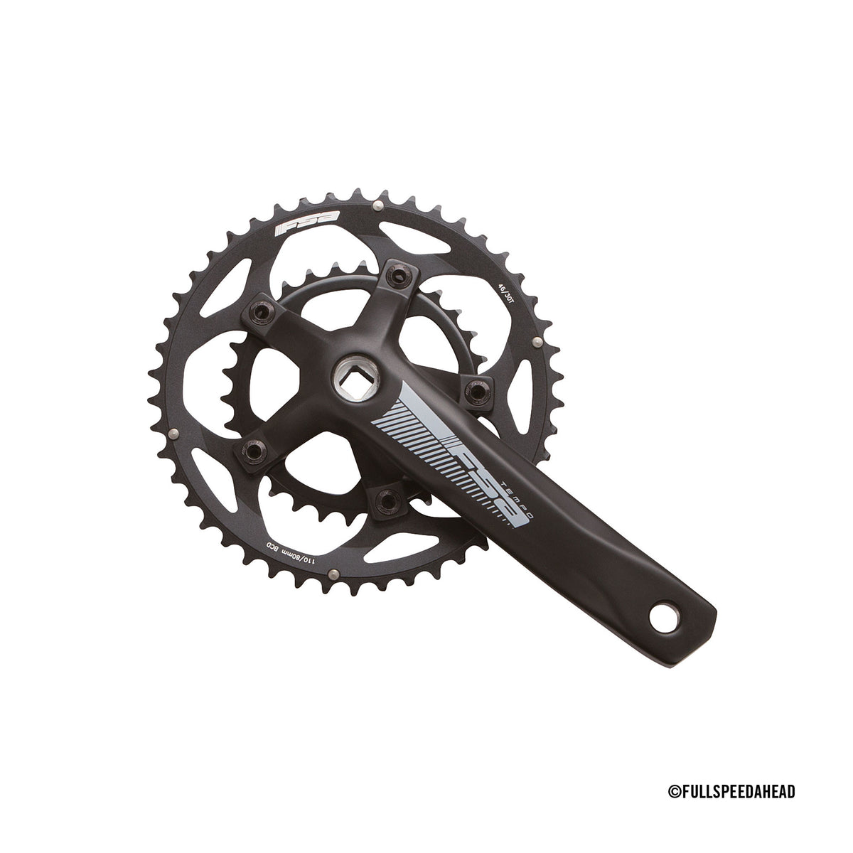 Chainwheel - Tempo Adventure 46x30 10/11Spd - 170mm - JIS - Painted matt Black V18 w/ML019,CK-C201ST/WT