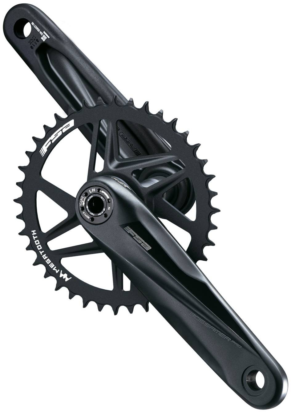 Chainwheel - Gossamer Pro AGX+ DM 1X Shimano MegaExo - 40T(A) - 172.5mm - 2-Tone Black