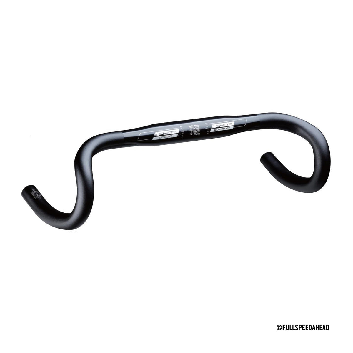 Handlebar - Omega Compact Road - SB Black - 31.8 x 420mm