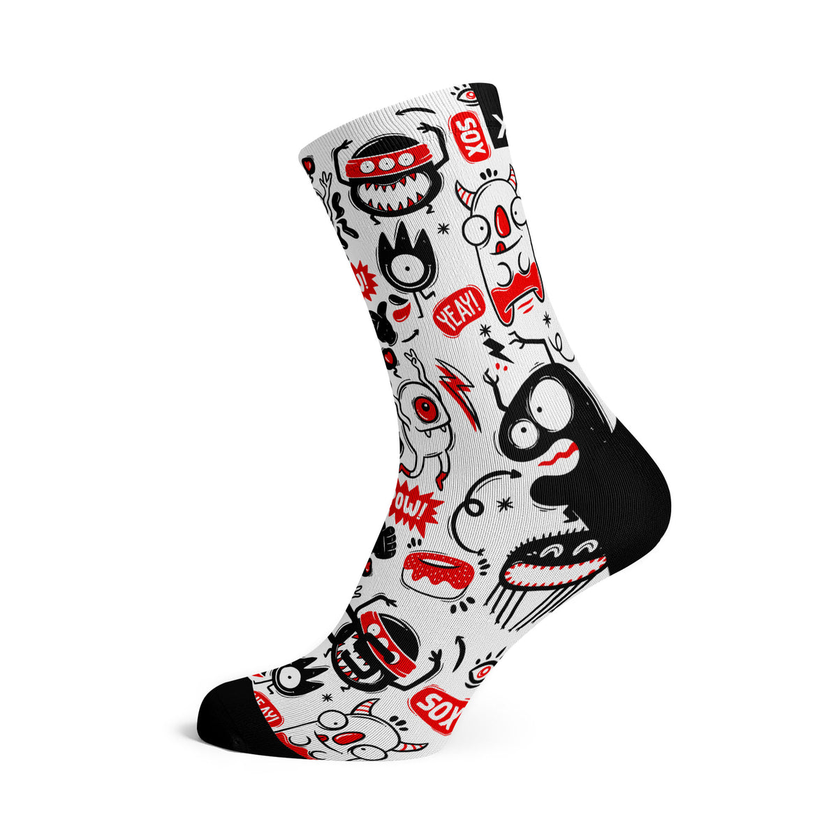 Monster - Size S (US 1Y-5) - SOX Footwear Performance Socks - 1 Pair