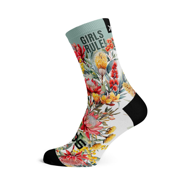 Girls Rule - Size M (US 5-9) - SOX Footwear Performance Socks - 1 Pair