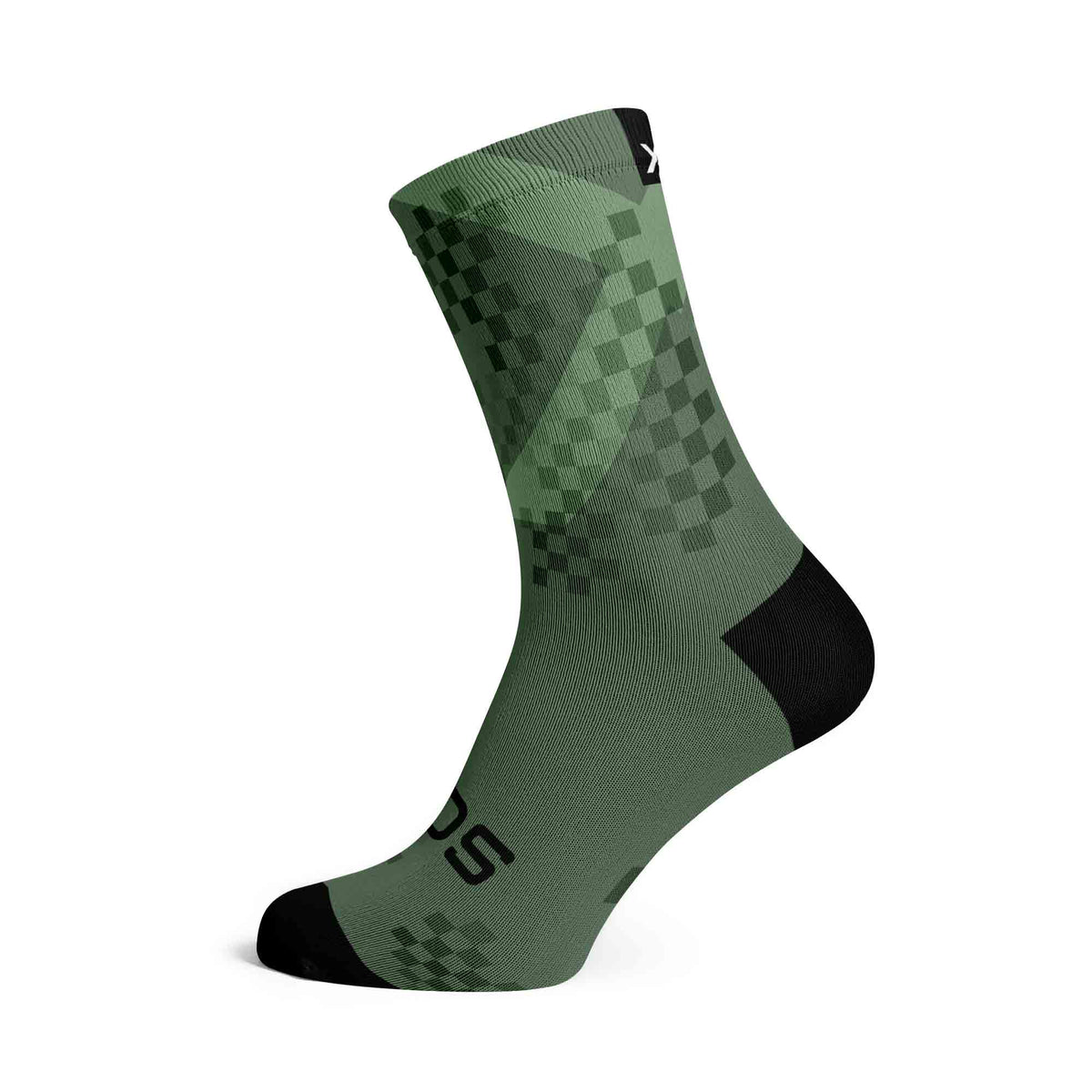 X Olive - Size M (US 5-9) - SOX Footwear Performance Socks - 1 Pair