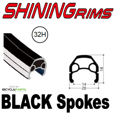 WHEEL - 650C Shining A-M8S 32H S/j Black Rim, FRONT 3 in One (100mm OLD) 6 Bolt Disc Sealed Novatec Light Weight Black Hub, BLACK Spokes