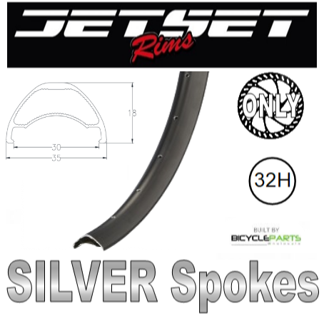 WHEEL - 27.5/650B Jetset AM-30 32H S/j Black Rim, 8/11 SPEED 12mm T/A (148mm OLD) Centerlock Disc Sealed KT (102 POE 3.5 deg Hub Body) BOOST Black Hub, SILVER Spokes