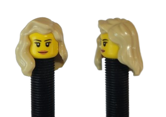 Simple Smile, Eyelashes & Lipstick | White Long Hairdo | AV | Brick Caps | Sold as Pair