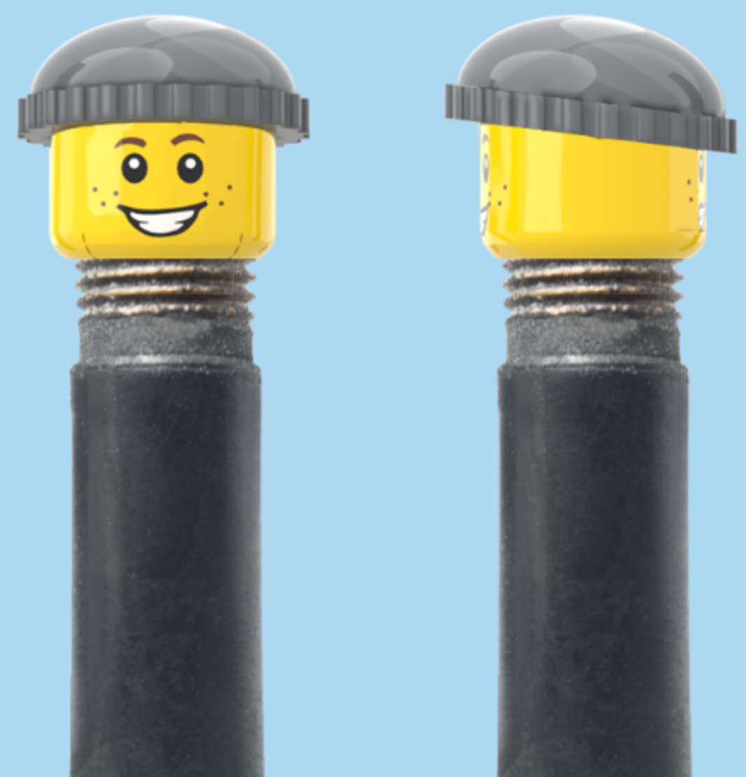 2 Faces with Freckles | Smile Face | Worried Look Face | Grey Beanie | AV | Brick Caps | Sold as Pair