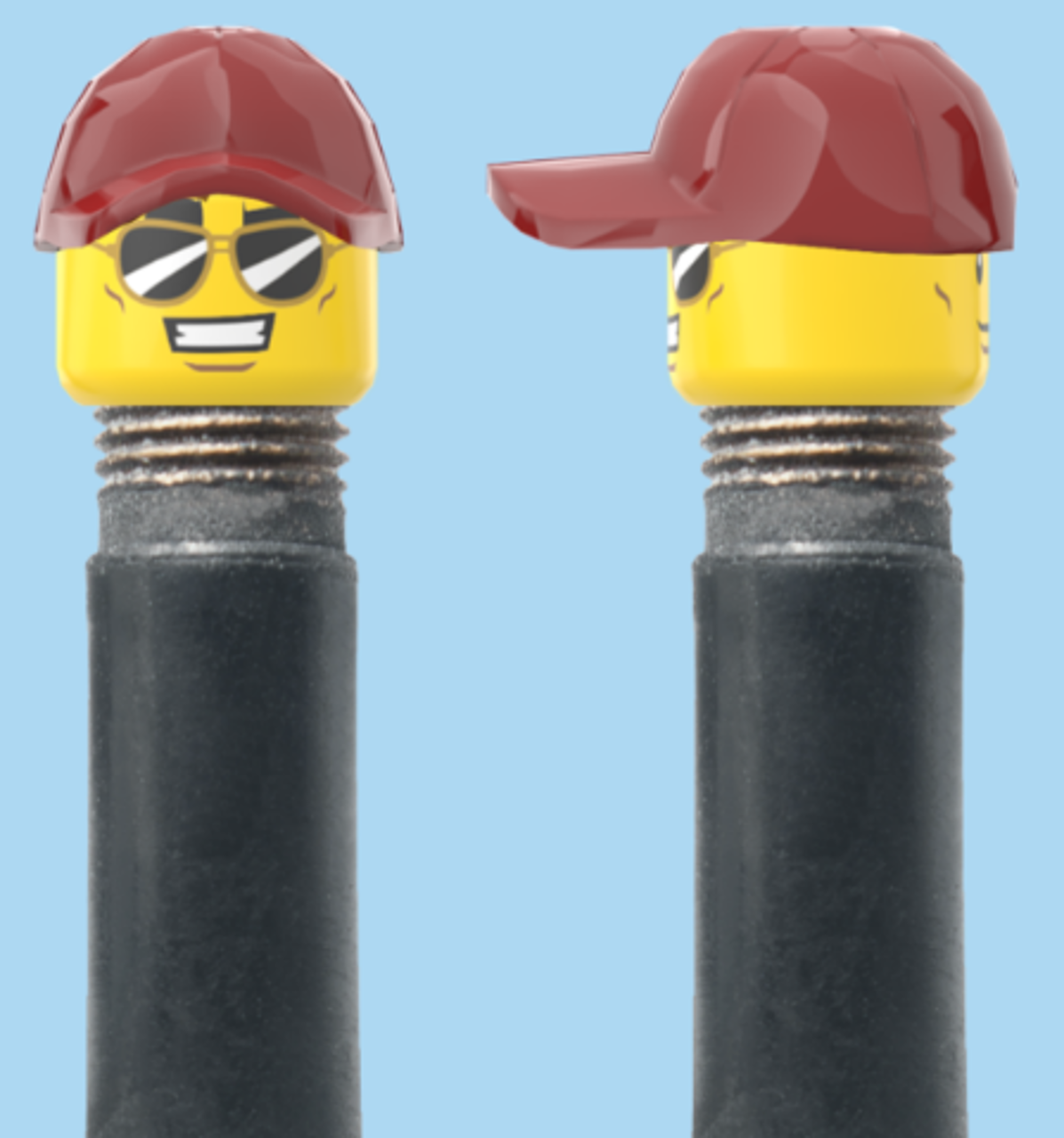 2 Faces | Sunglasses with Cheesy Smile | Normal Smile Face | Maroon Cap | AV | Brick Caps | Sold as Pair