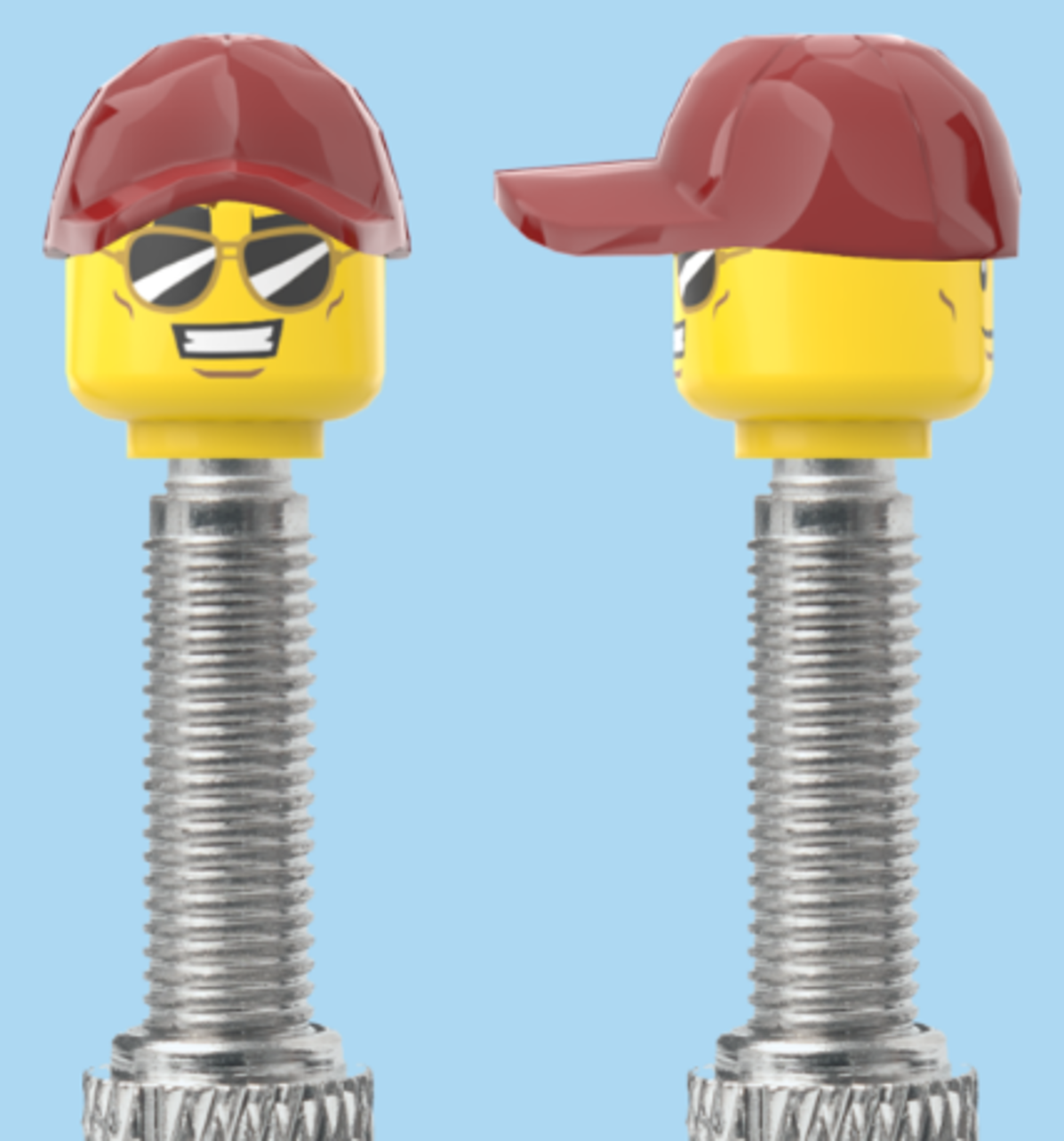 2 Faces | Sunglasses with Cheesy Smile | Normal Smile Face | Maroon Cap | FV | Brick Caps | Sold as Pair