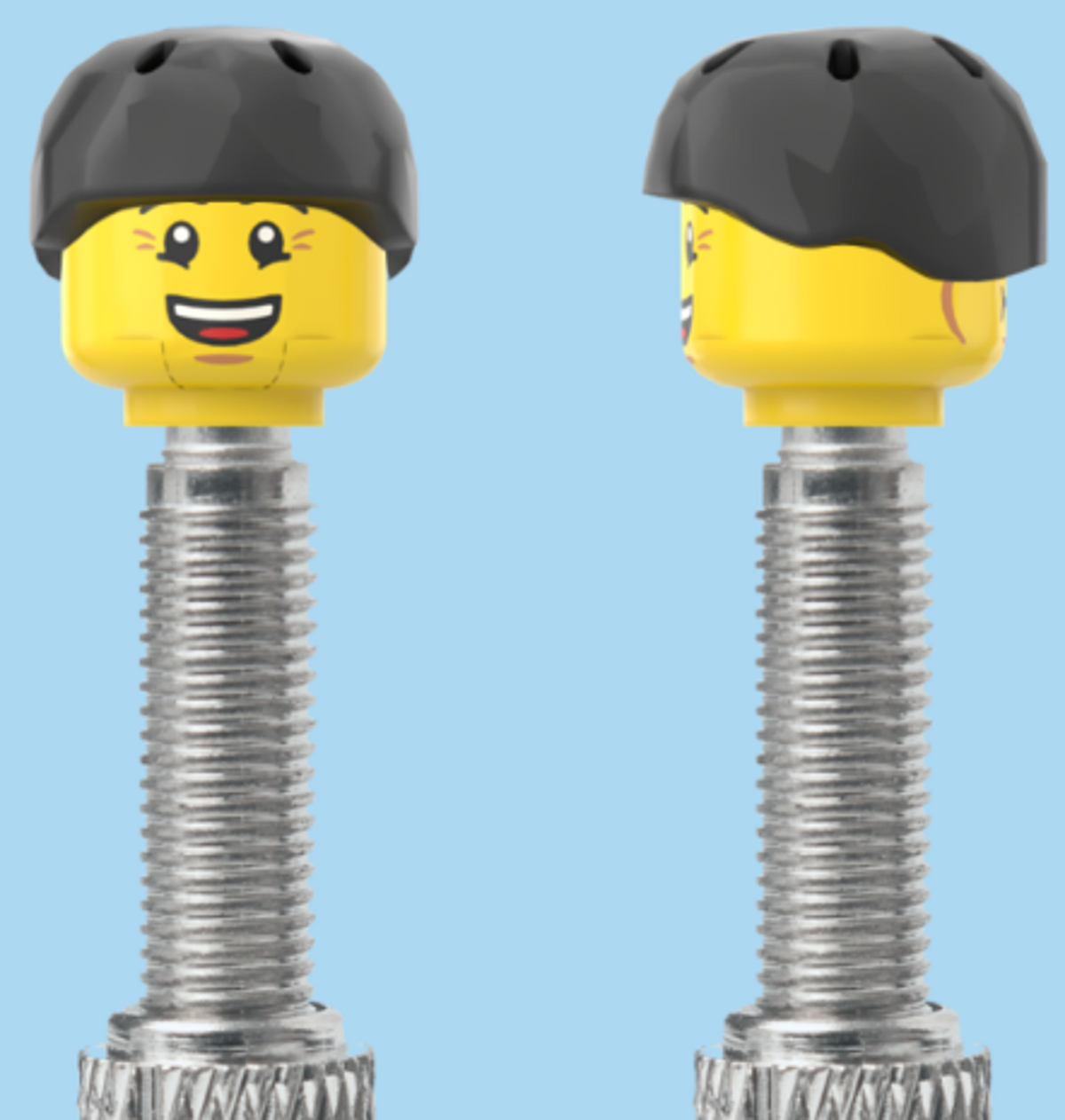 2 Faces | Bursting Cheeks Face | Wrinkle Eyes Face | Black Helmet | FV | Brick Caps | Sold as Pair