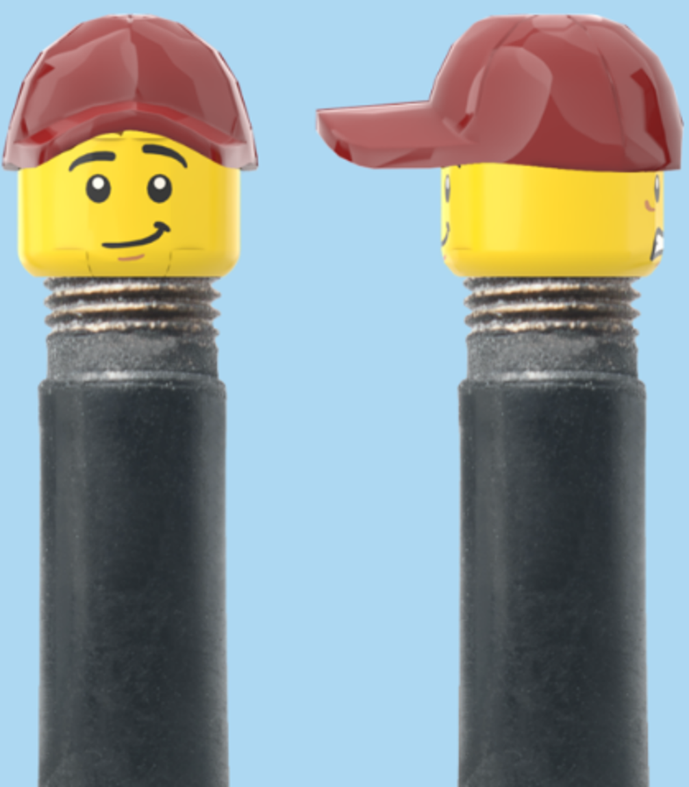 2 Faces | Worried Look Face | Half Smile Face | Maroon Cap | AV | Brick Caps | Sold as Pair