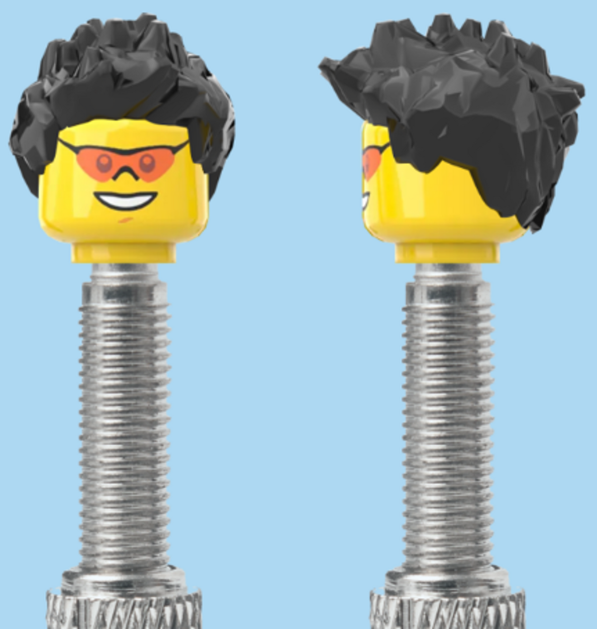 Coloured Sunglasses with a Smile | Fully Styled Black Hairdo | FV | Brick Caps | Sold as Pair