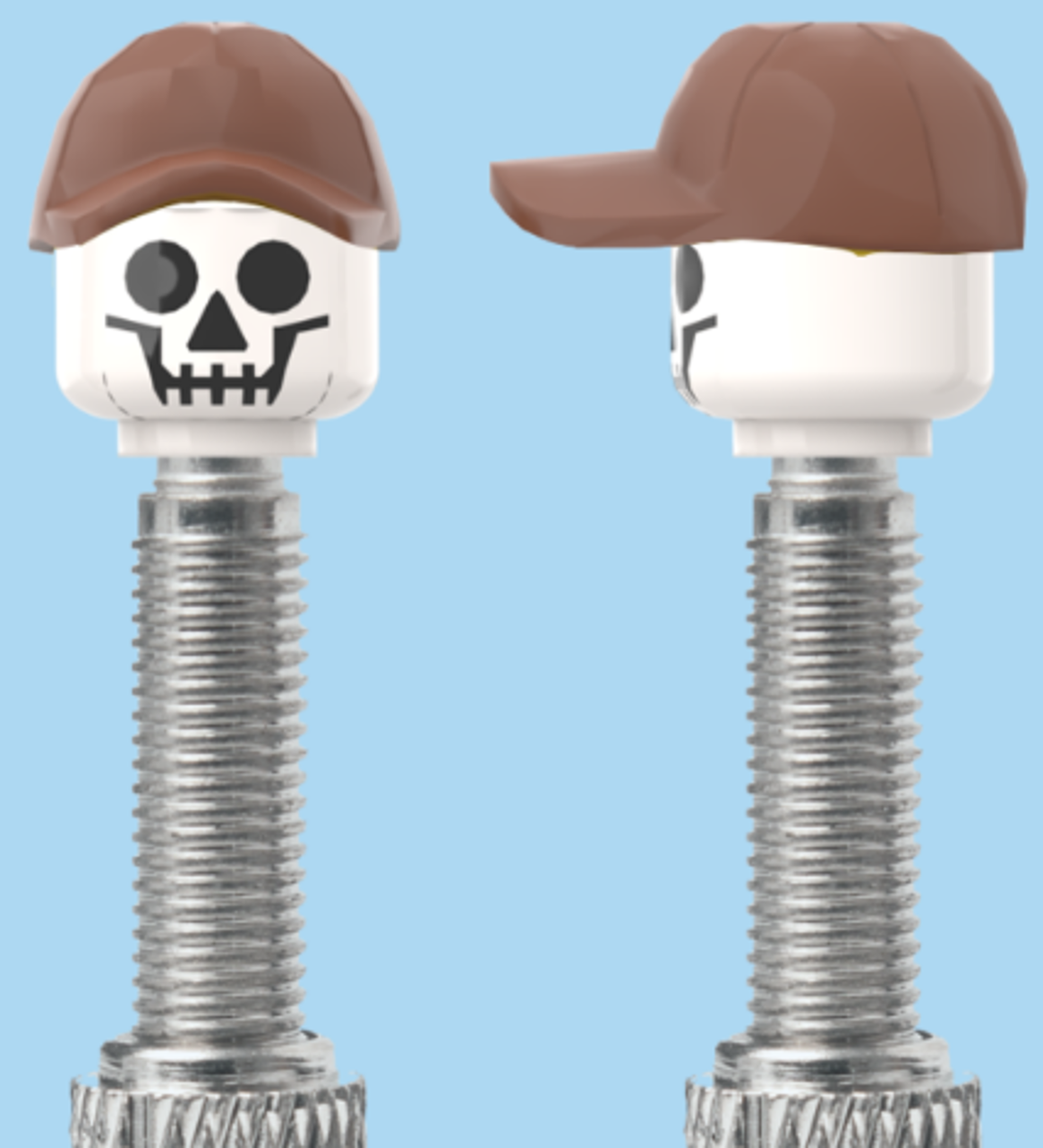 Skull Head | Brown Cap | FV | Brick Caps | Sold as Pair
