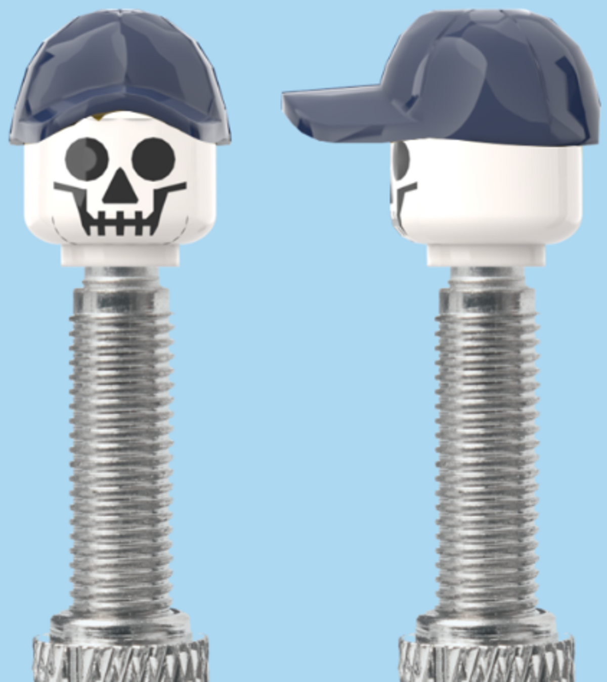 Skull Head | Blue Cap | FV | Brick Caps | Sold as Pair
