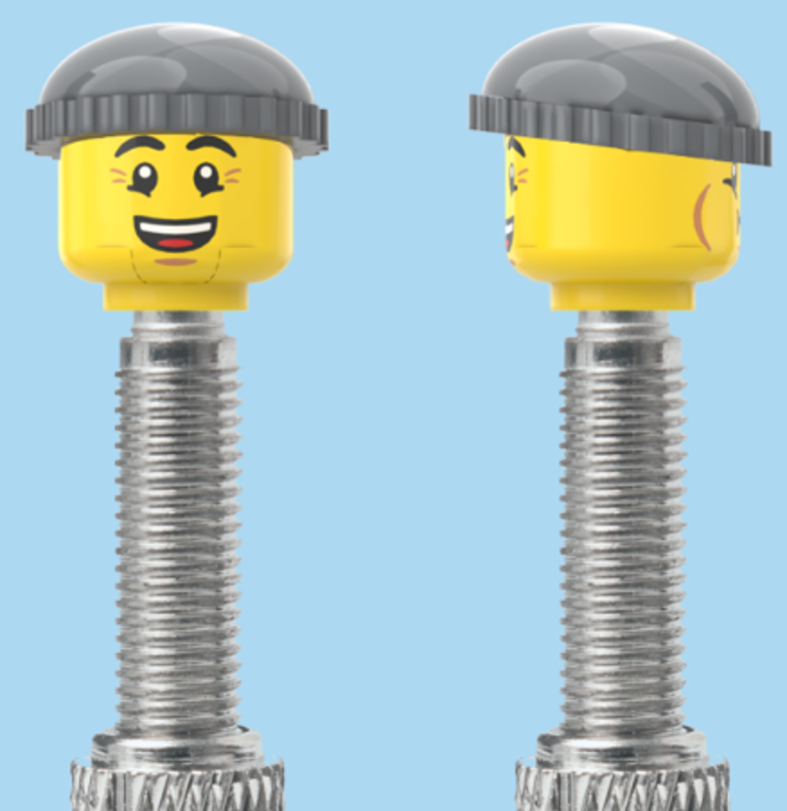 2 Faces | Bursting Cheeks Face | Wrinkle Eyes Face | Grey Beanie | FV | Brick Caps | Sold as Pair