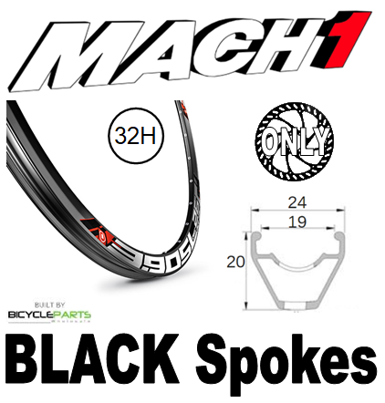 WHEEL - 29er Mach1 3.90 SL 32H S/j Black Rim, 8/11 SPEED Q/R (135mm OLD) 6 Bolt Disc Sealed Novatec Black Hub, Mach 1 BLACK Spokes