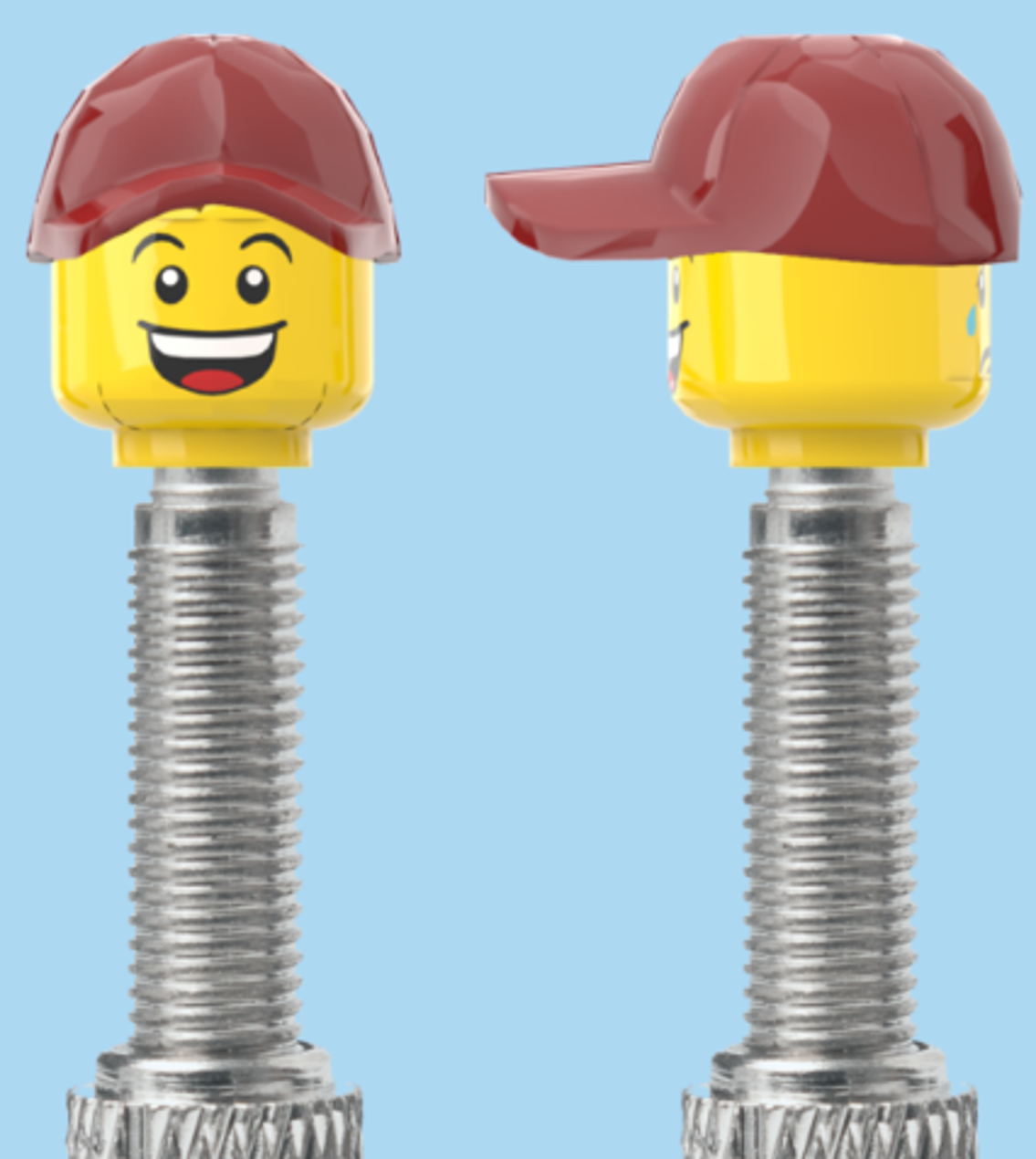2 Faces | Open Mouth Smile Face | Sad Tear Face | Maroon Cap | FV | Brick Caps | Sold as Pair