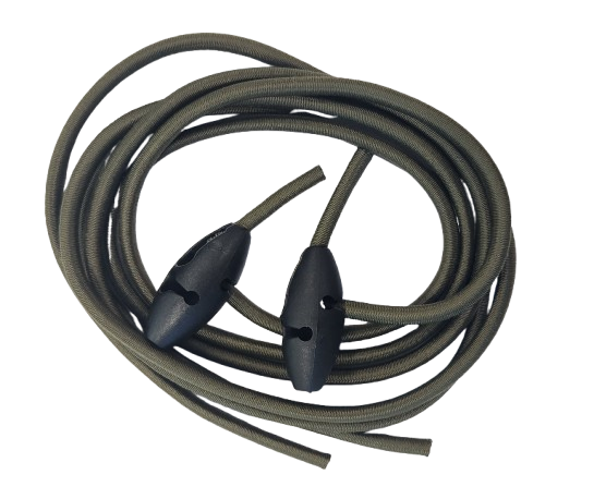 Bungee cord set, strape 5 x 100cm x 2pcs, nylon cord lock x 2pcs for adjust length, black