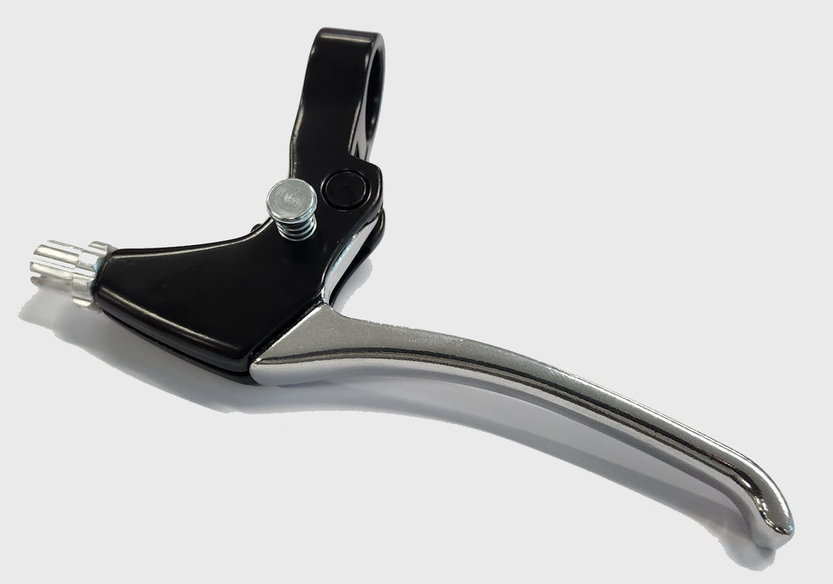 BRAKE LEVER - LEFT hand ONLY Alloy V-Brake Lever, With Lock Device, BLACK/SILVER