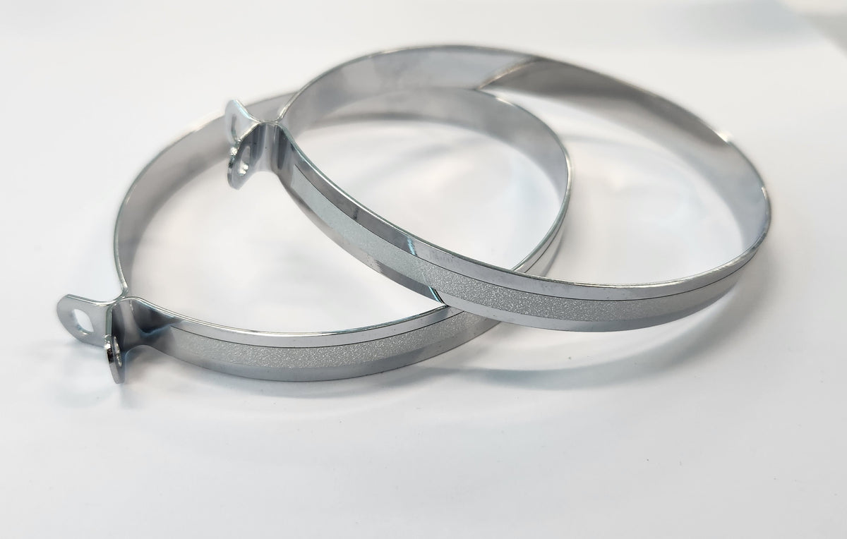 TROUSER BAND Steel, Chrome with Reflective Strip (Pair)