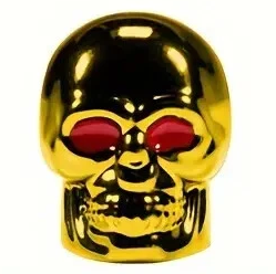 A/V Cap - Skull, Gold, Sold Individually