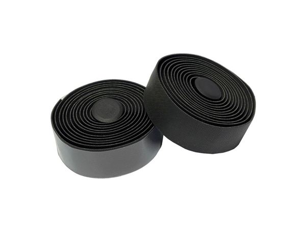 Handlebar cushion tape, super anti-slip/shock proof, Thickness: 3.5mm, 200 x 3cm, diamond embossed, black plug, w/finish tape