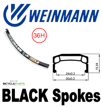 WHEEL - 20" Weinmann DM30 36H P/j Black Rim, 3 SPEED INTERNAL COASTER 3/8 Nutted (117mm OLD) Loose Ball Sturmey Silver Hub, BLACK Spokes