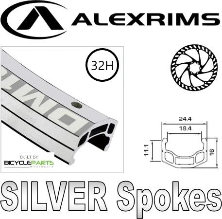 WHEEL - 700c Alex DM18 32H Silver Rim, 8/10 SPEED Q/R (130mm OLD) Loose Ball Joytech Black Hub, SILVER Spokes