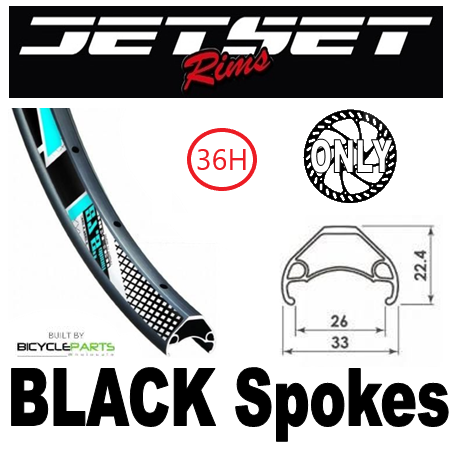 WHEEL - 29er Jetset HC-E331 36H P/j Matt Black Rim, 8/10 SPEED Q/R (135mm OLD) 6 Bolt Disc Loose Ball Joytech Black Hub, BLACK Spokes