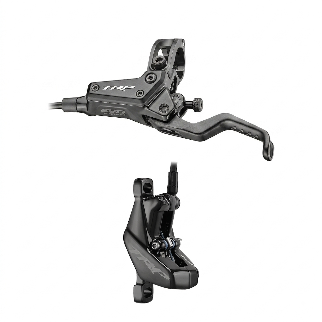 "NEW" - TRP EVO Expert Disc brake set, Mod.HD-M8040, rear/LH, alloy, hydraulic 4-piston, 1900mm hose, for T: 2.3mm rotor, black.