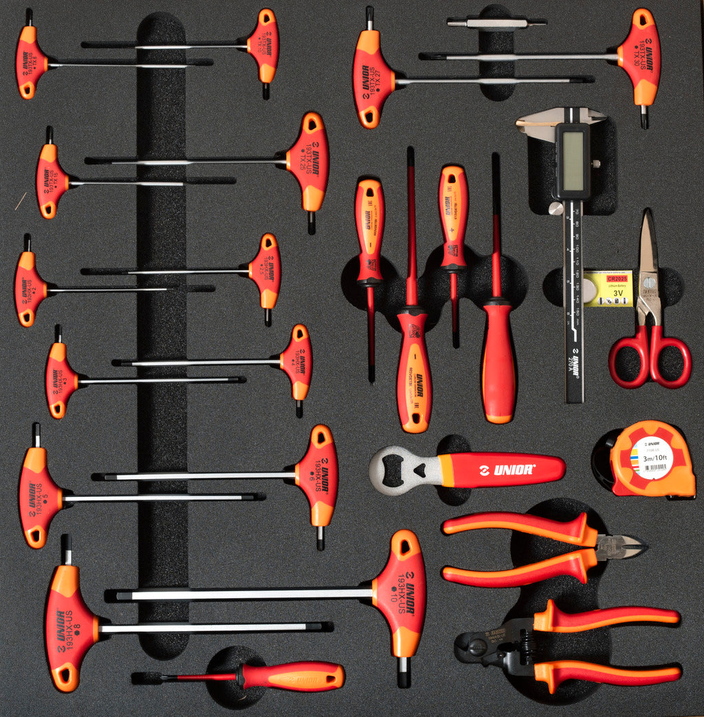 "NEW" - Unior Professional Tray GENERAL TOOLS, qty 22 tools in total - workshop starter set 629833 quality guaranteed