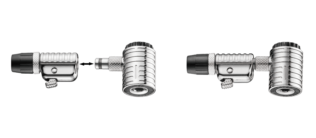 Auto head pump connection, locks on to valve automatically, for A/V & P/V, for hose inner dia 8.5mm & 10mm