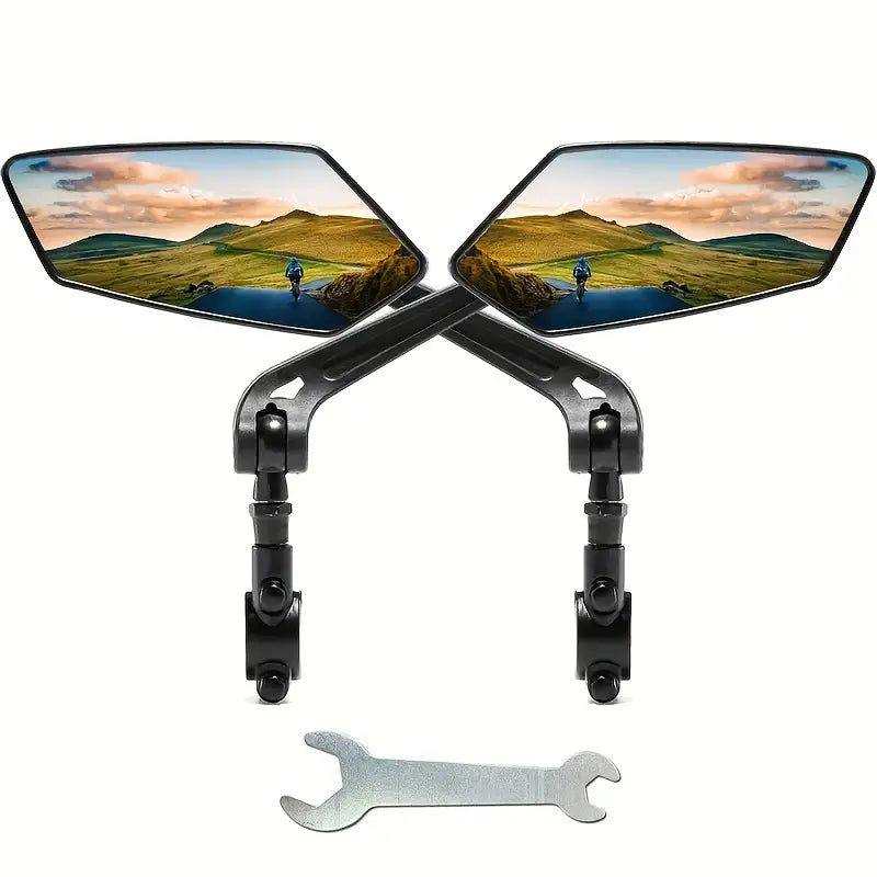 2pcs high-definition glass adjustable bicycle rearview mirror, 360°