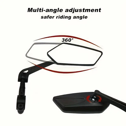 2pcs high-definition glass adjustable bicycle rearview mirror, 360°