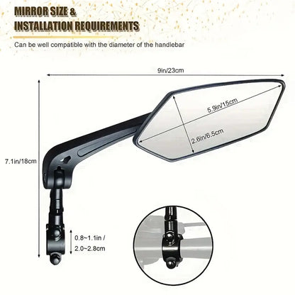2pcs high-definition glass adjustable bicycle rearview mirror, 360°