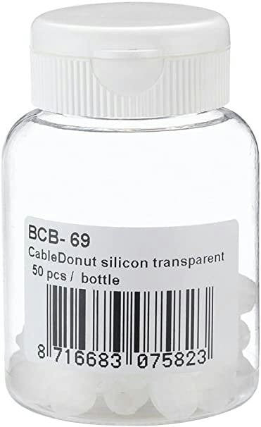BCB-69. ACC. CABLEDONUT SILICON TRANSPARENT 50PCS