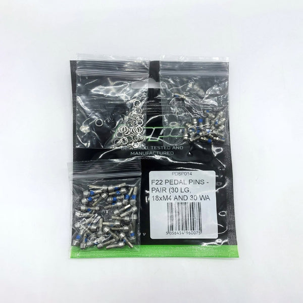 F22 PEDAL PINS -PAIR (30 LG, 18XM4 AND 30 WASHER)