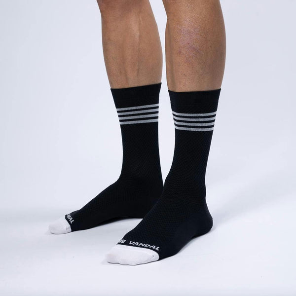 THE VANDAL PERFORMANCE SOCK STRIPES BLACK 36-42