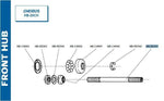 RECORD FRONT HUB AXLE