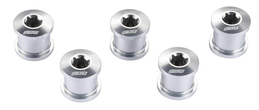 BCR-51.SI HEXSTARS CHAINRING BOLTS SILVER 5PCS