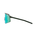 SPORTSGLASSES VALOR MATT TRANSPARENT METALLIC GREEN FLUX GREEN MLC LENS W/EXTRA CLEAR LENS ANTIFOG+O
